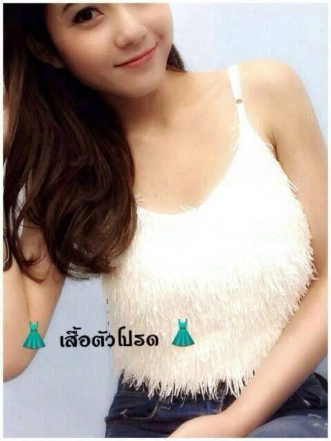 เสื้อสายเดี่ยวขนมุ้งมิ้ง