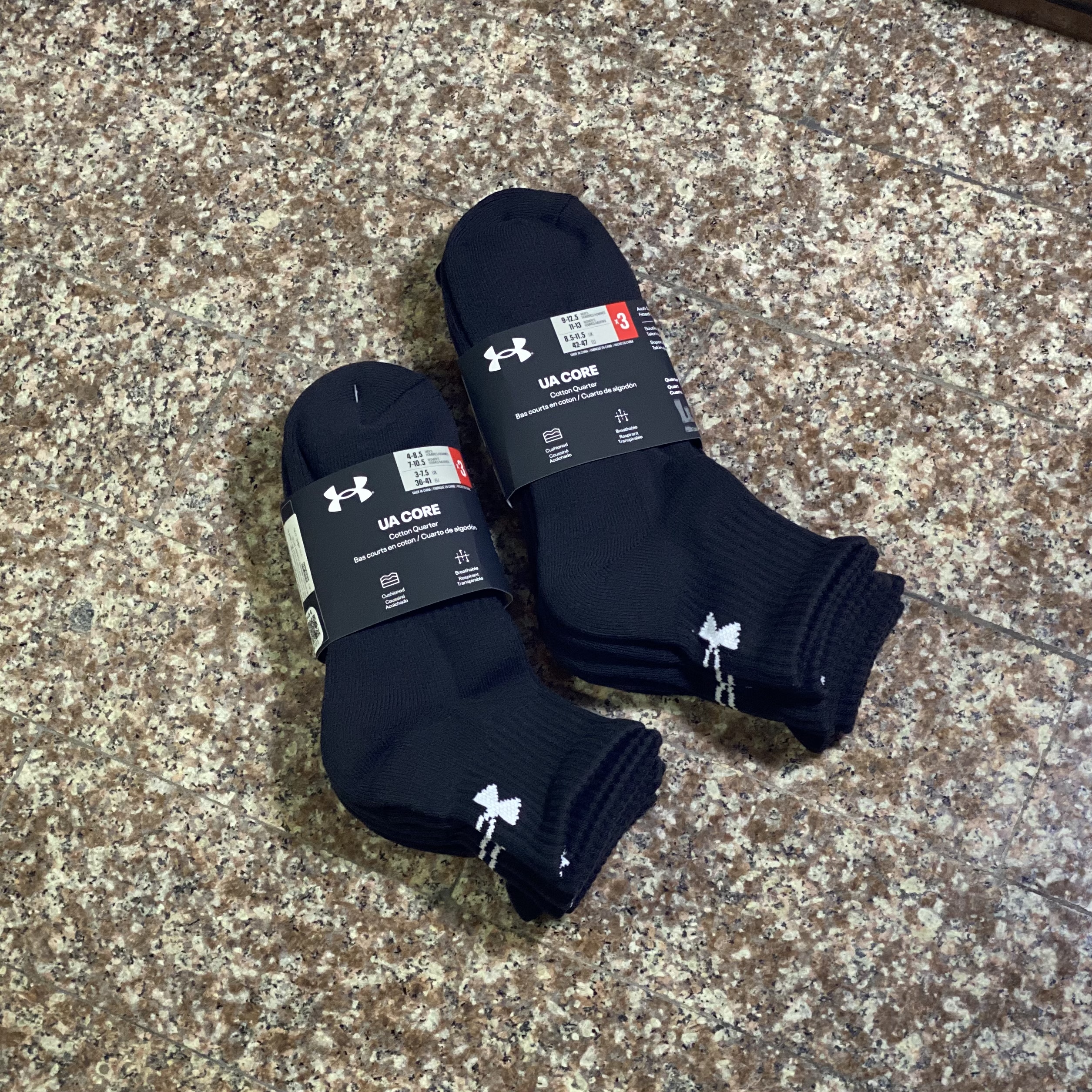 ถุงเท้า Under Armour Core Quarter Socks #แพค3คู่ (MD)
