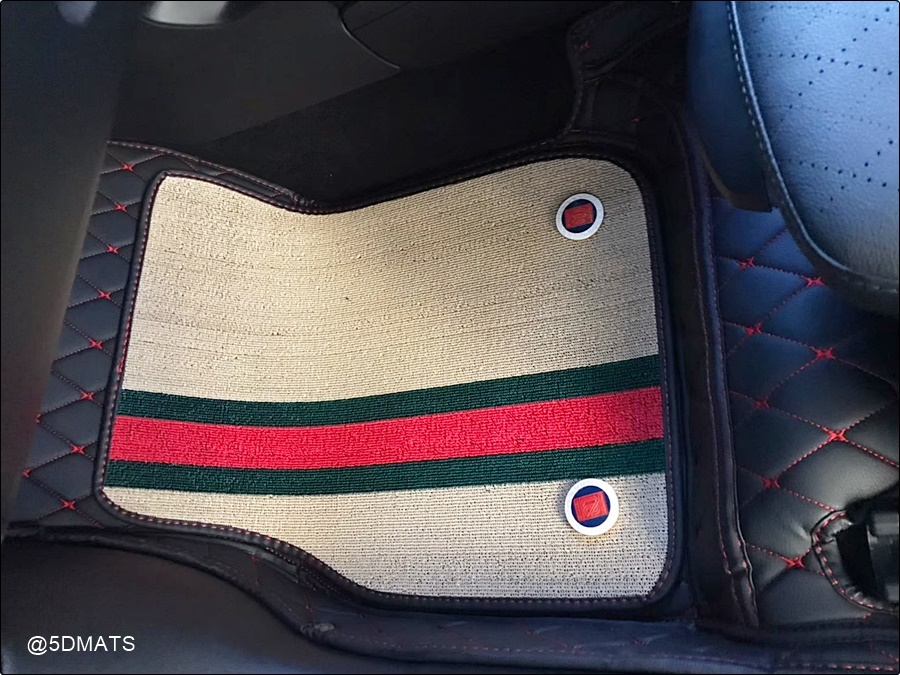 พรมปูพื้นรถยนต์ 7D MINI COOPER S F56 พรม7D QJ VIP Plus+ สีดำด้ายแดง เสริมใยดักฝุ่น เต็มคัน