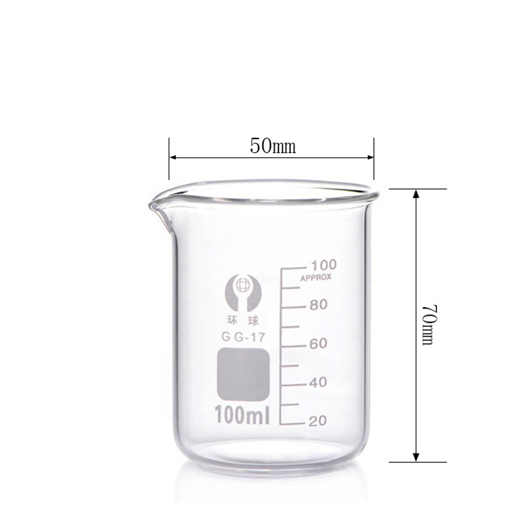 🔅beaker บีกเกอร์ แก้ว ขนาด 25 ml 50ml 100ml 250ml 1000ml Glass Beaker (Borosilicate Glass)