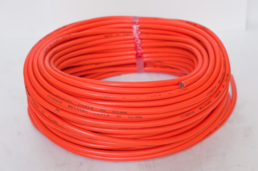 สายเชื่อมยาง พีวีซี สีส้ม(800 เส้น) 35 มิล(100เมตร/ม้วน)