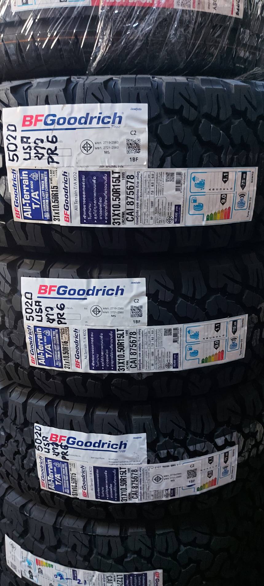 BF GOODRICH KO2 31x10.5R15 ผลิต usa ตัวสือขาว ราคาพิเศษ ทักแชท
