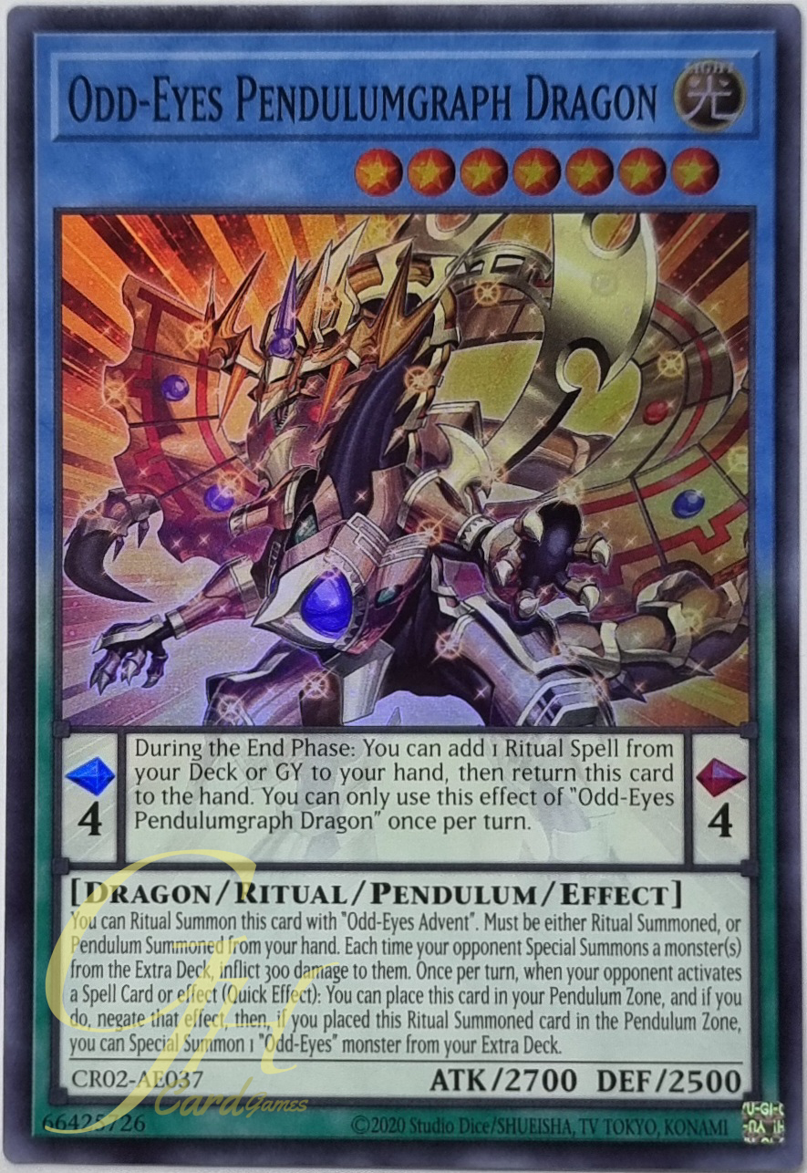Yugioh [CR02-AE037] Odd-Eyes Pendulumgraph Dragon (Super Rare)