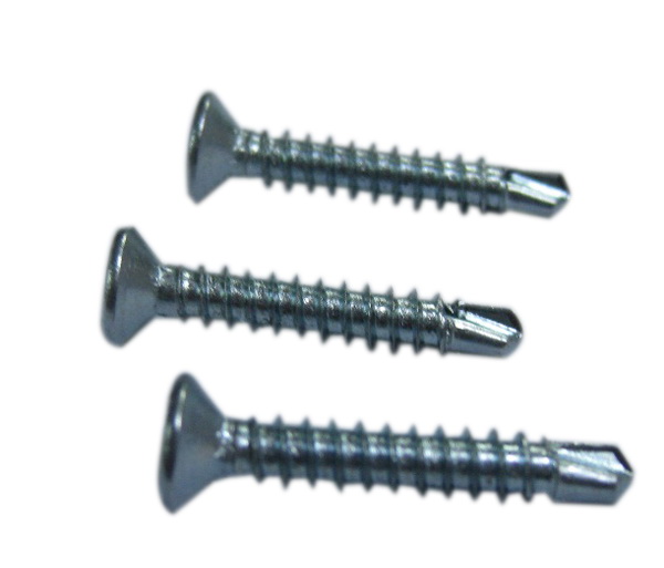 สกรูปลายสว่านมีปีก หัวแบน #7X1.1/2"(500,1000/ก.)
