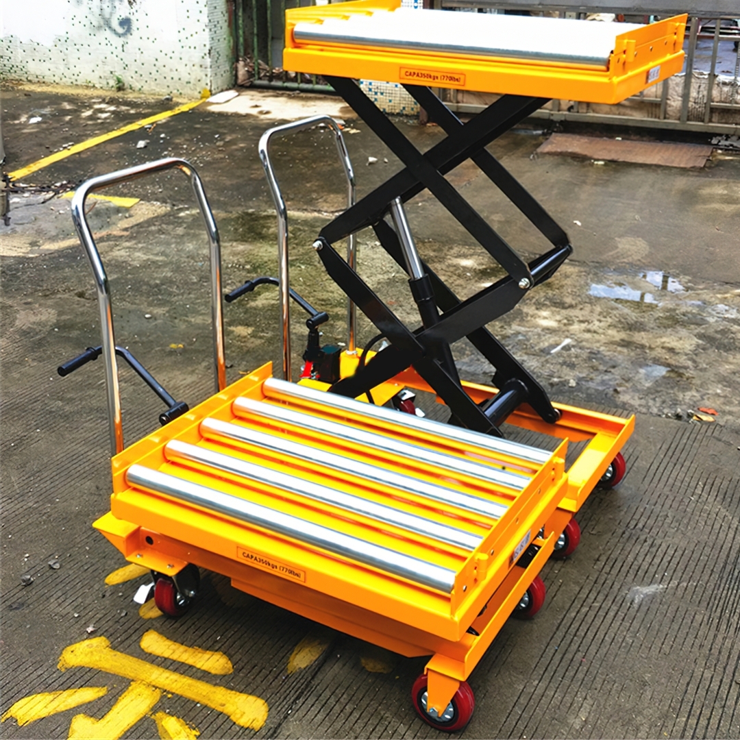 🌈รถเข็นท้องแบน ยกปรับระดับได้ รถเข็น4ล้อ รอบรับน้ำหนักได้สูงสุดถึง 1 ตัน รุ่น PT