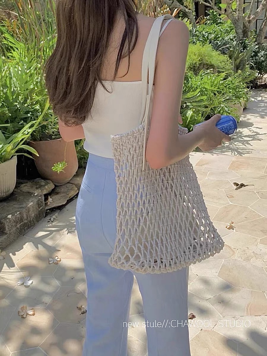 กระเป๋าถัก หูหนัง แฟชั่นเกาหลี มินิมอล💕