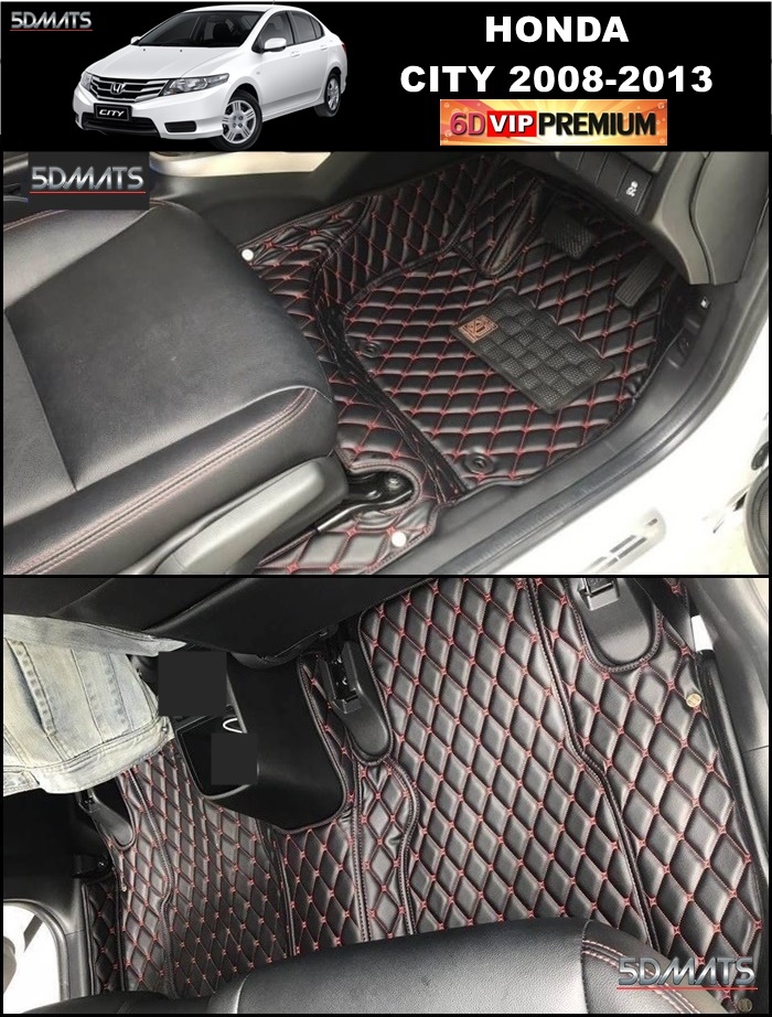 พรมปูพื้นรถยนต์ 6D HONDA CITY ปี2008-2013 พรม6D QJ VIP หนาพิเศษ เข้ารูป เต็มคัน