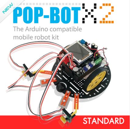 ชุดสุดท้าย!!! POP-BOT X2 Standard ชุดเรียนรู้และพัฒนาโปรแกรมควบคุมหุ่นยนต์อัตโนมัติด้วยโปรแกรมภาษา C/C++