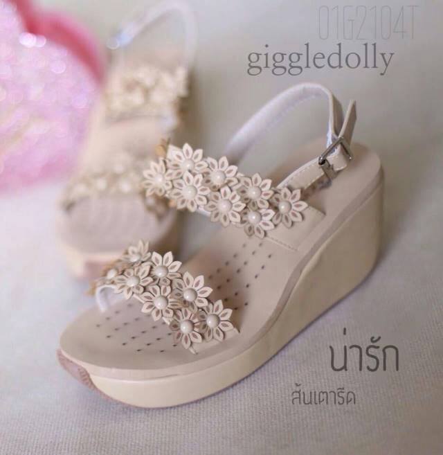 รองเท้าส้นเตารีดสูง3"เสริมหน้า1"