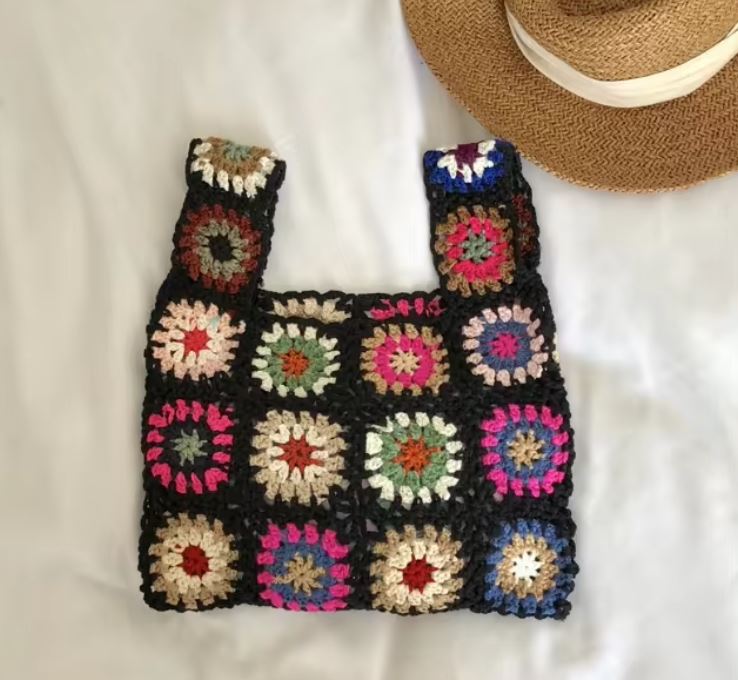 กระเป๋าถือ กระเป๋าคล้องแขนผู้หญิง กระเป๋าถักดอกไม้ แฟชั่นเกาหลี🤍