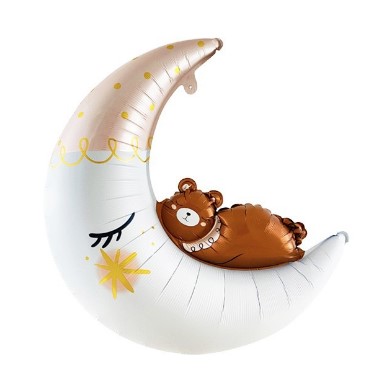 ฟอยล์พระจันทร์ / Moon with Baby Bear Foil Balloon