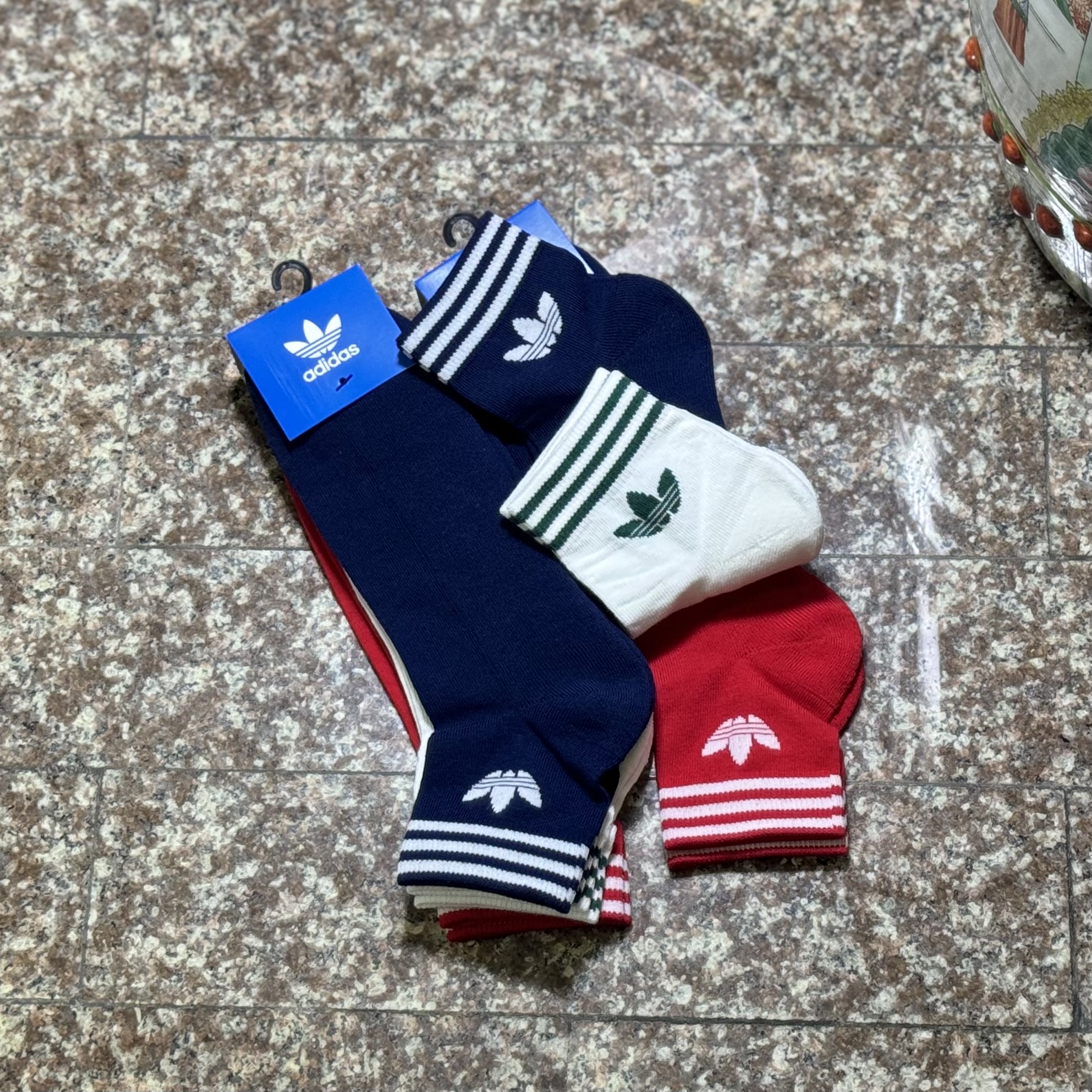ถุงเท้า Adidas Originals Trefoil Ankle Socks (L) #แพค3คู่