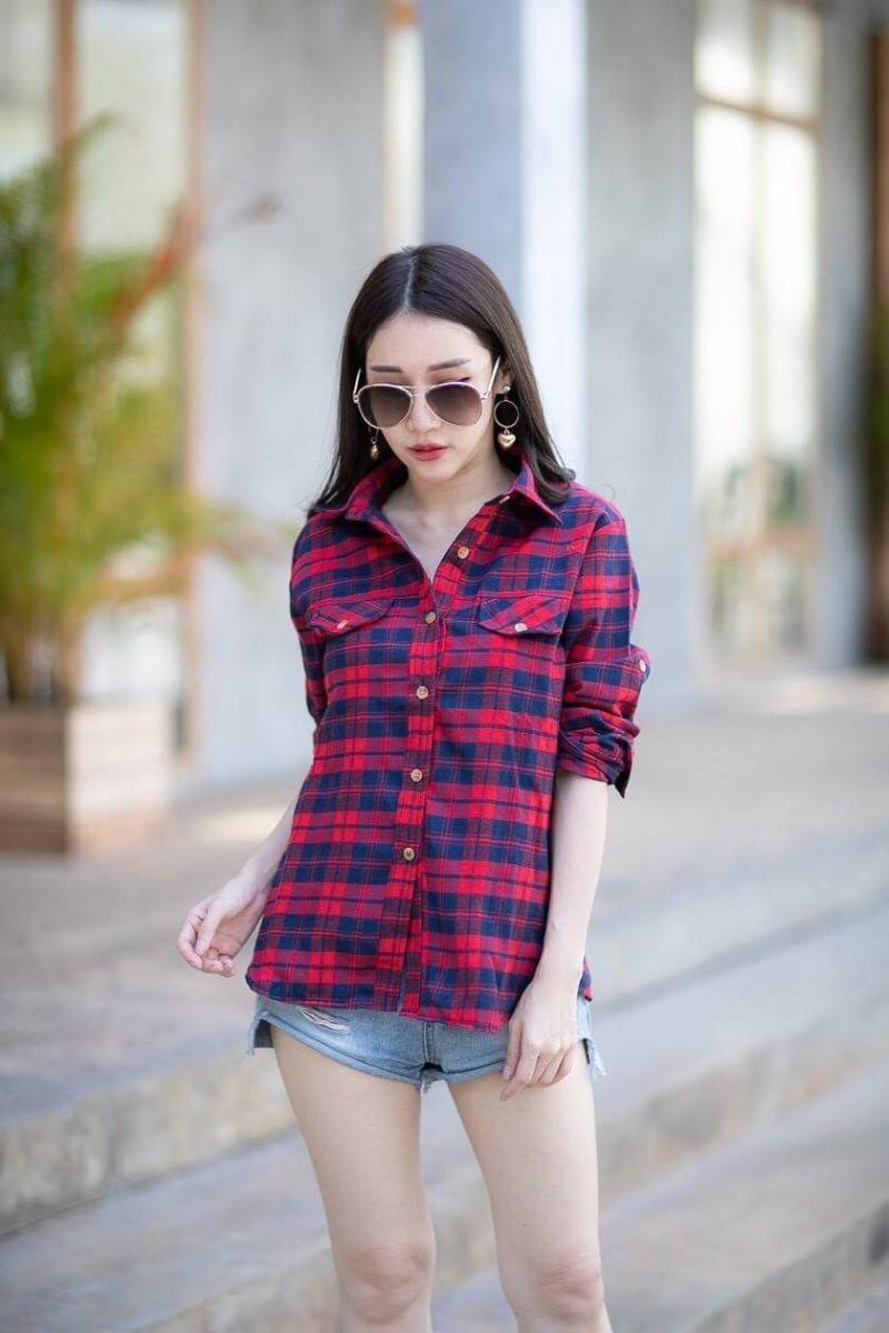 เสื้อเชิ้ตแขนยาวลายสก็อต