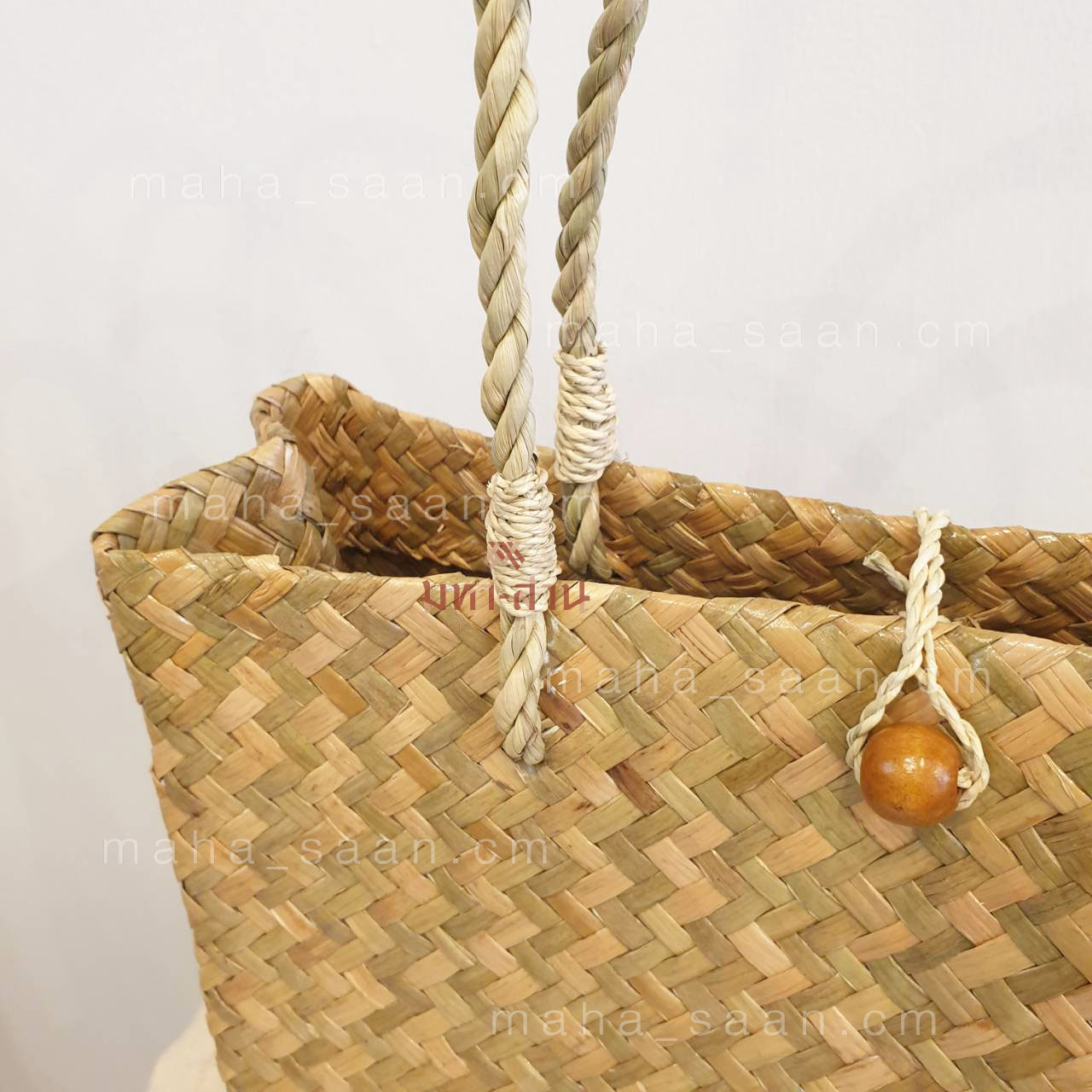 กระเป๋ากระจูด คล้องแขน สีธรรมชาติ ปิคนิค ทรงกล่อง 🍡