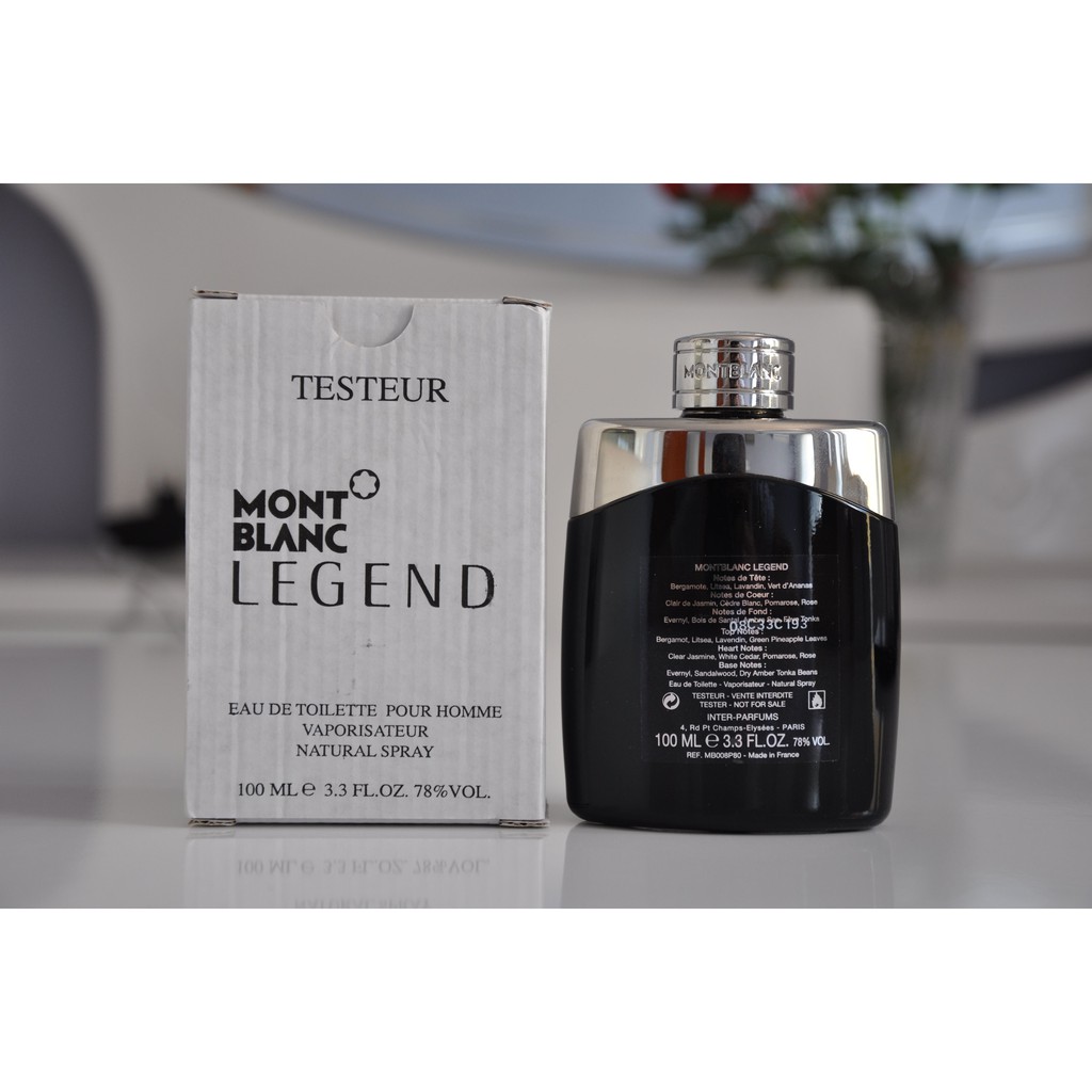 น้ำหอมแท้ MONT BLANC LEGEND FOR MEN EAU DE TOILETTE SPRAY 100 ML TESTER BOX ของใหม่ กล่องเทสเตอร์ ไม่เคยถูกฉีด