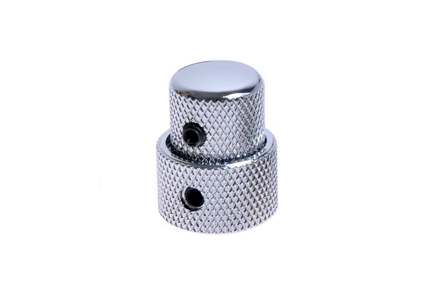 ฝาครอบโวลุ่มโทนเบส 2 ชั้น โลหะ สีเงิน/ Dual Control Dome Knobs