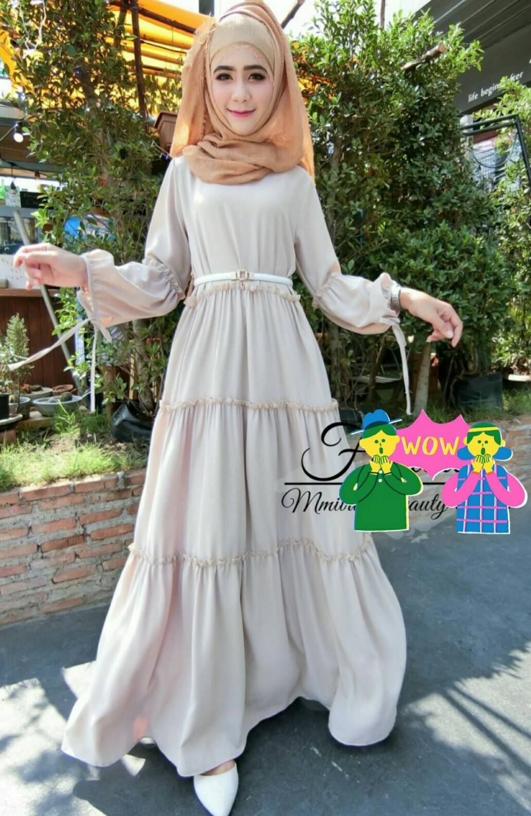 เดรสยาวสีพื้น