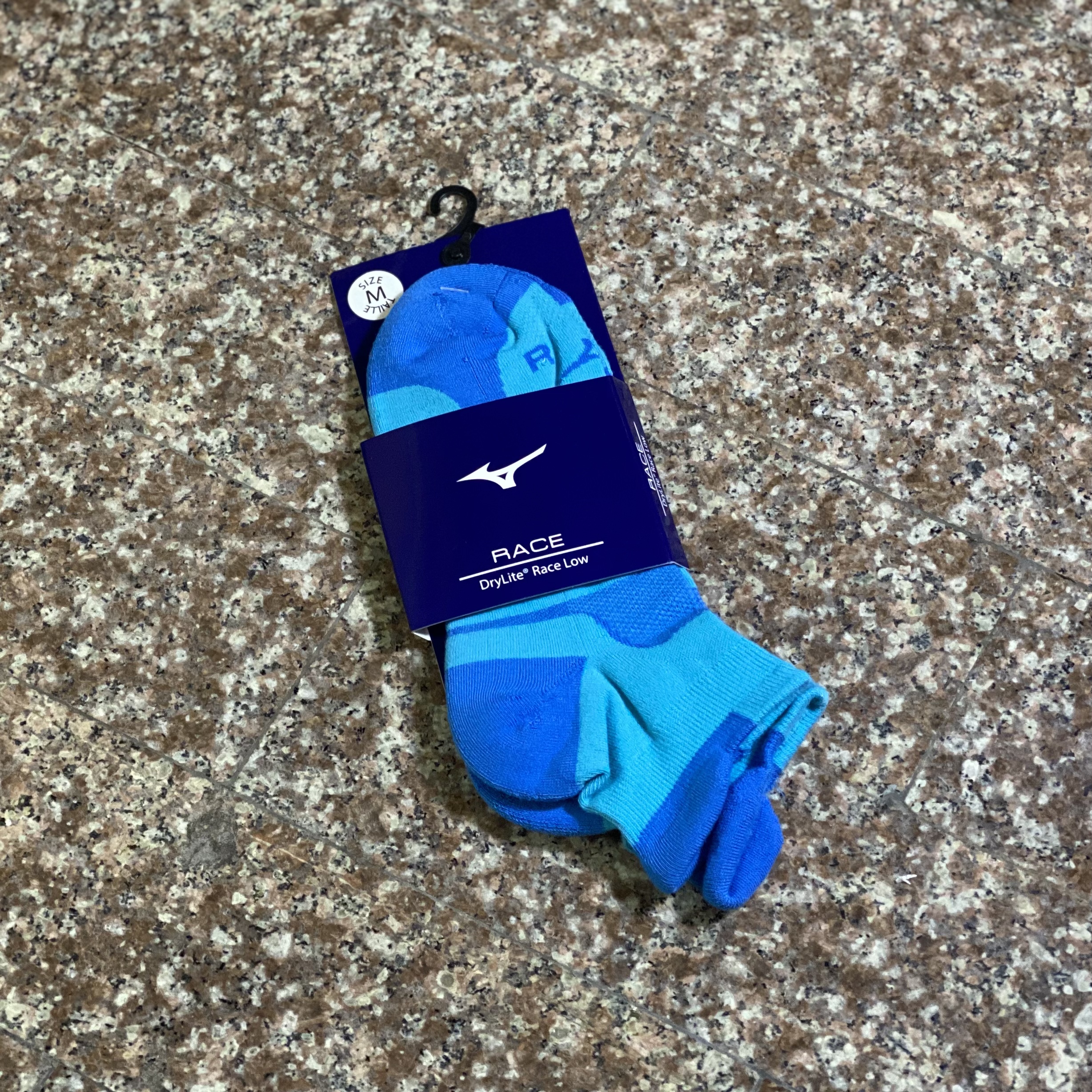ถุงเท้าวิ่ง Mizuno Race Low Running Socks ‘Peacock Blue’ (M)