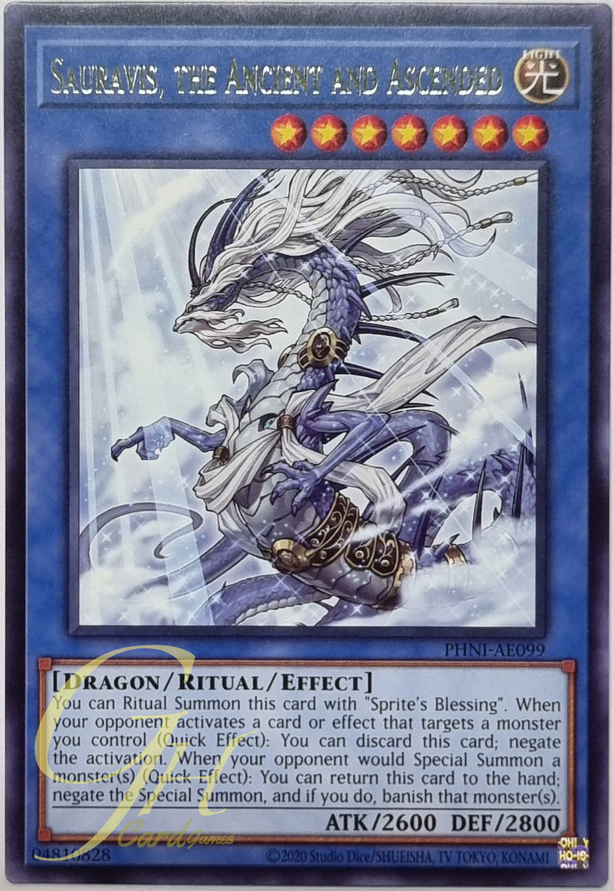 Yugioh [PHNI-AE099] Sauravis, the Ancient and Ascended (Rare)