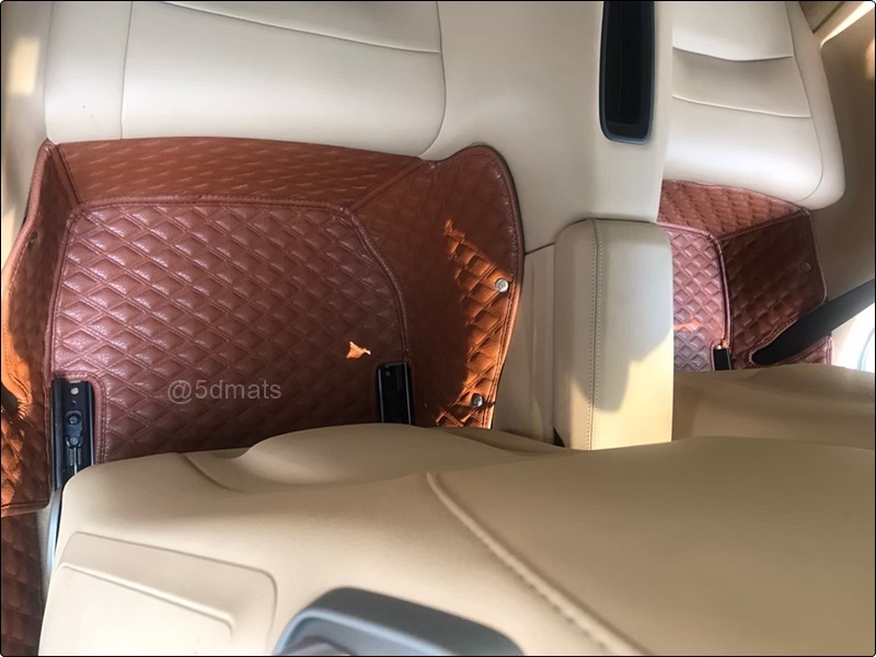 พรมปูพื้นรถยนต์ 5D PORSCHE 911 CarreraS พรมหนัง5D VIP ลายDiamond สีน้ำตาล เต็มคัน 5ชิ้น