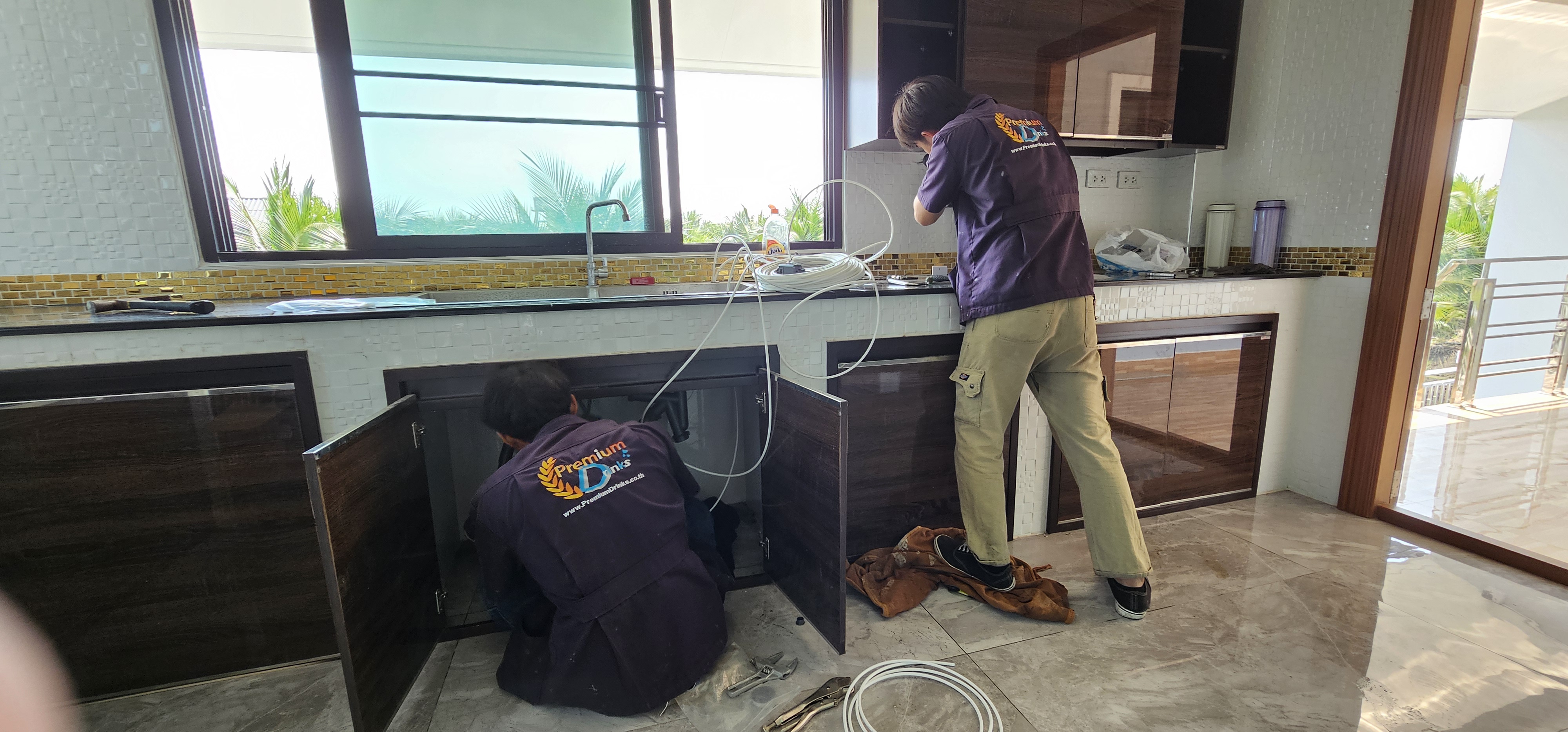 ถังกรองน้ำภายในบ้าน2ถังขนาดจุสาร50ลิตร ระบบล้างAUTO+เครื่องกรองน้ำดื่มระบบRO