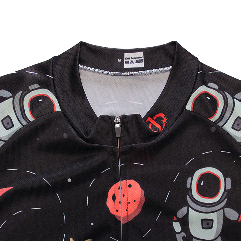 เสื้อจักรยานแขนสั้น Moxilyn 18 (03) สีดำลายจุดขาว