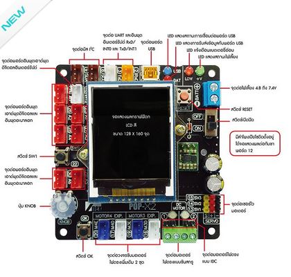 POP-X2 แผงวงจรควบคุมไมโครฯ C/C++ (เลิกผลิต)
