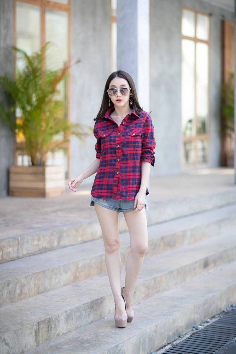 เสื้อเชิ้ตแขนยาวลายสก็อต