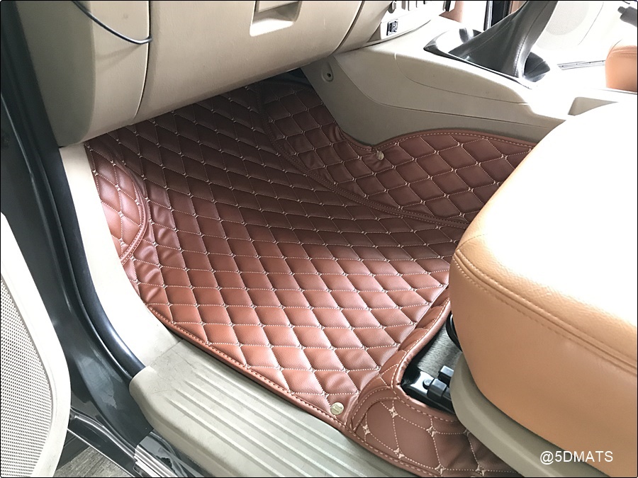 พรมปูพื้นรถยนต์ 6D TOYOTA VIGO CAB พรม6D QJ VIP หนาพิเศษ สีน้ำตาล เต็มคัน