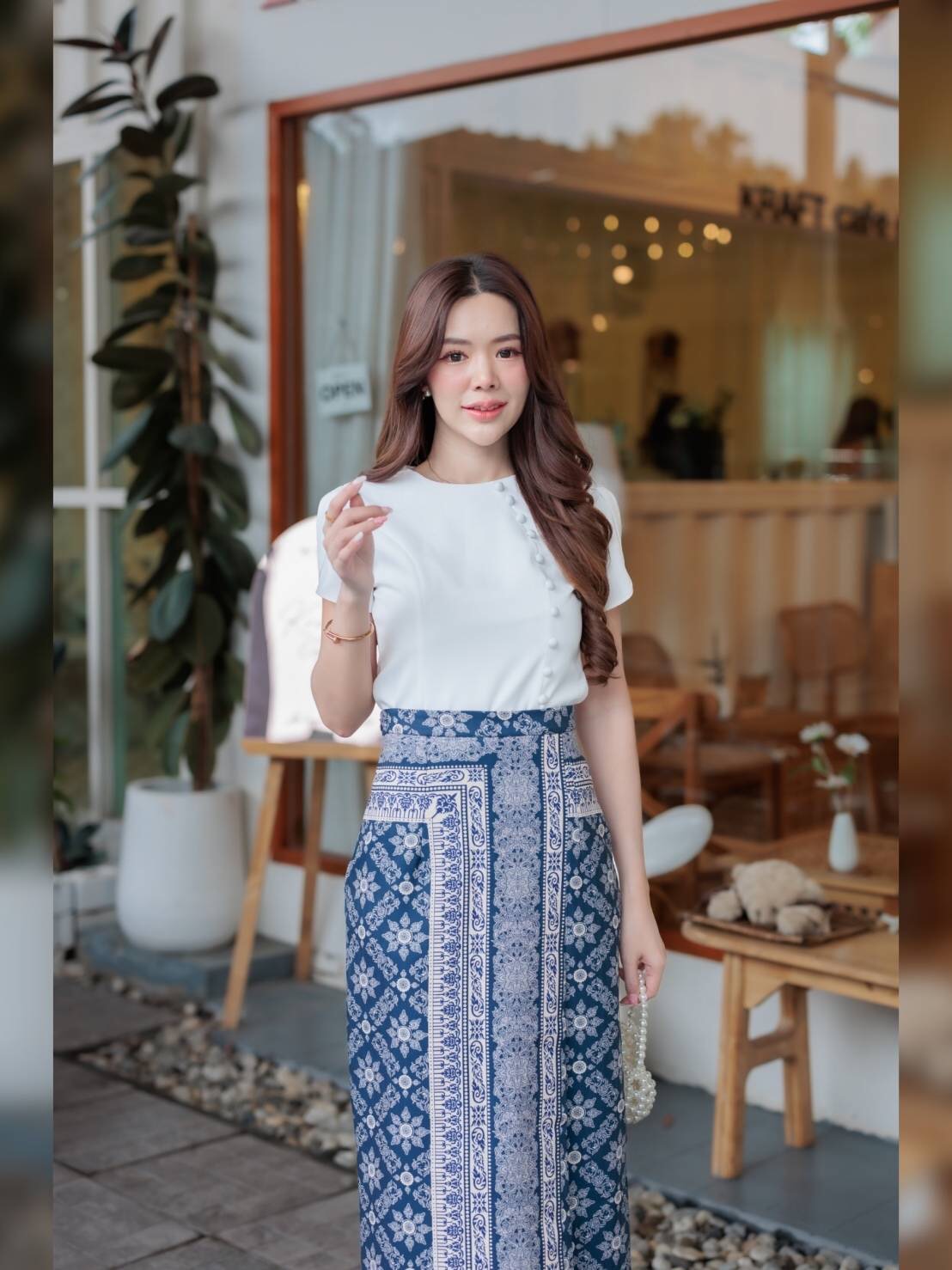 setเสื้อกับกระโปรงไทย