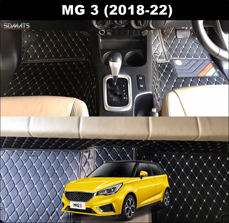 พรมปูพื้นรถยนต์ 6D MG 3 (2018-22) พรม6D QX สวยงาม เข้ารูป เต็มคัน 3ชิ้น