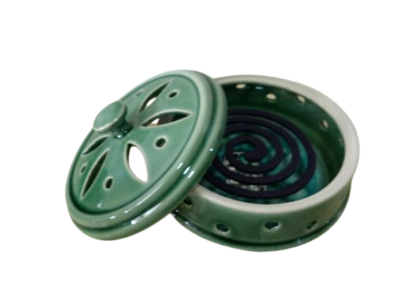 ที่ใส่ยากันยุงแบบขดเซรามิค แบบมีที่จับ Size ใหญ่