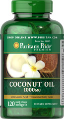 Puritan's Pride Coconut Oil 1000 mg 120 Softgels