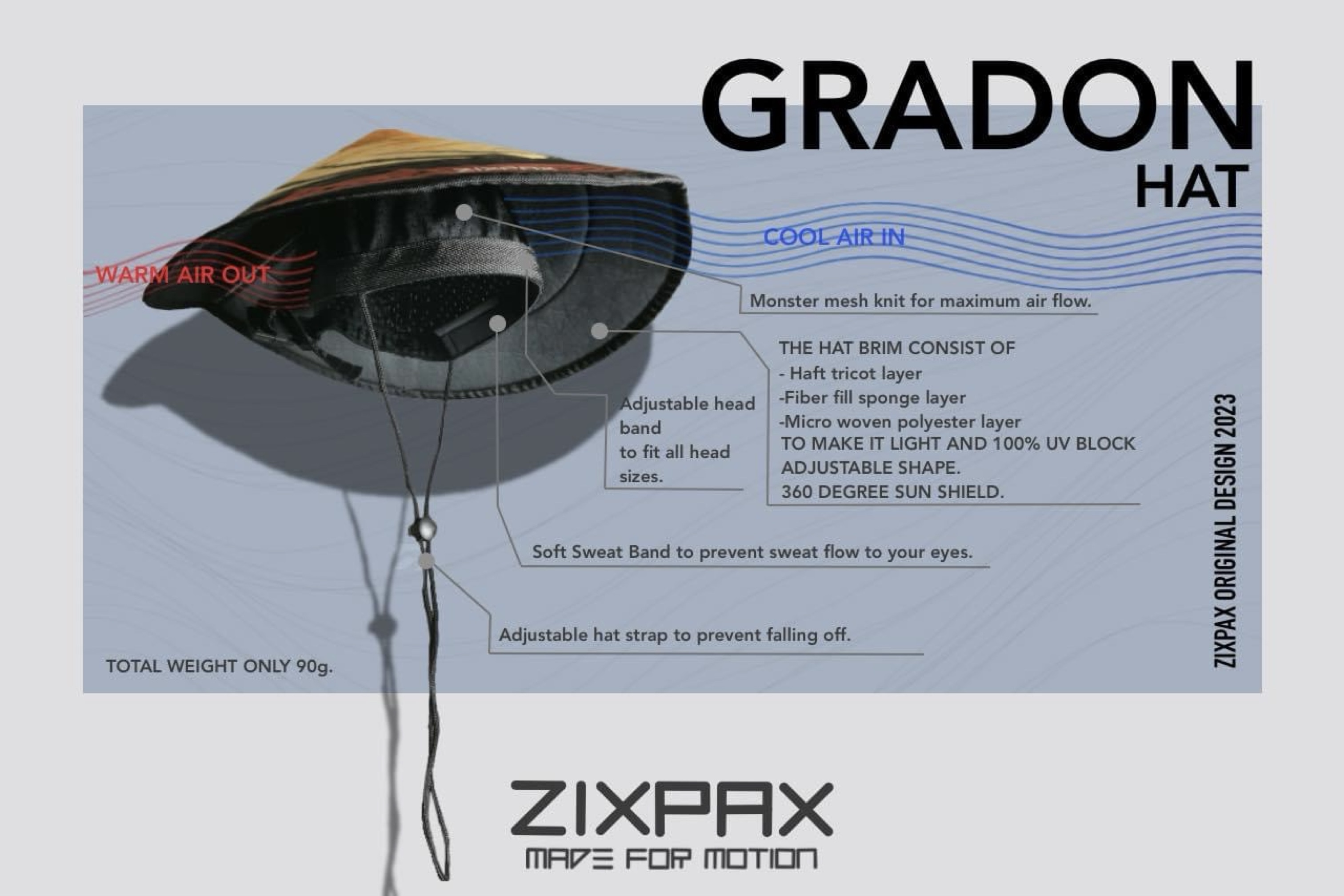 หมวกปีกรอบ Gradon Running Bucket Hat ‘Puttan’