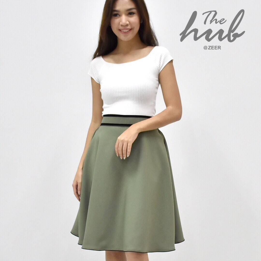 กระโปรงน่ารัก เอวสม็อคหลัง