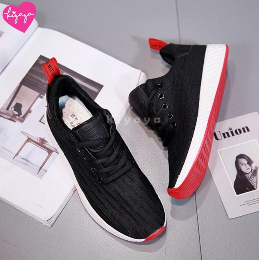 Kiyaya (best seller) | Comfort รองเท้าผ้าใบแฟชั่นผู้หญิง รองเท้าผ้าใบใส่ออกกำลังกาย รุ่น TP-SN12-ดำ | ชมพู | ขาว