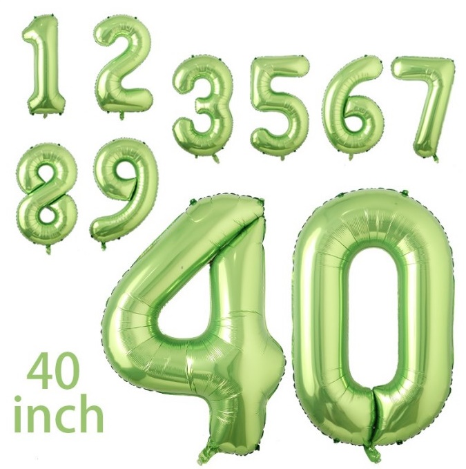 ฟอยตัวเลข ขนาด40 นิ้วเลข 0-9 สีเขียว