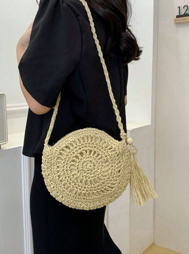 กระเป๋าสะพายไหล่ ทรงกลมเดินชายหาด แฟชั่นฤดูร้อน ✿