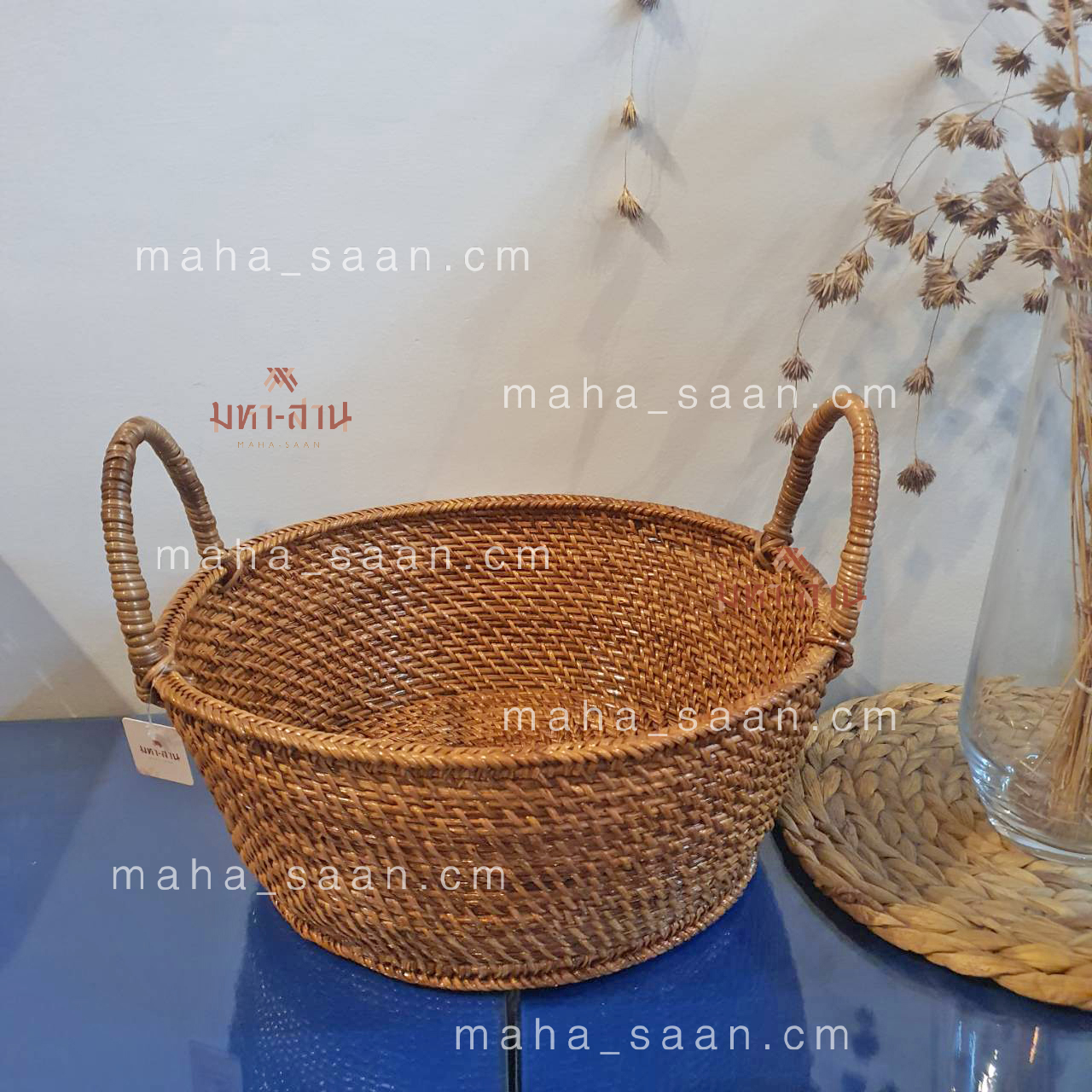 ตะกร้าเถาวัลย์ สานมือ หูหิ้ว สําหรับจัดเก็บผลไม้ ของใช้จิปาถะ 🍃