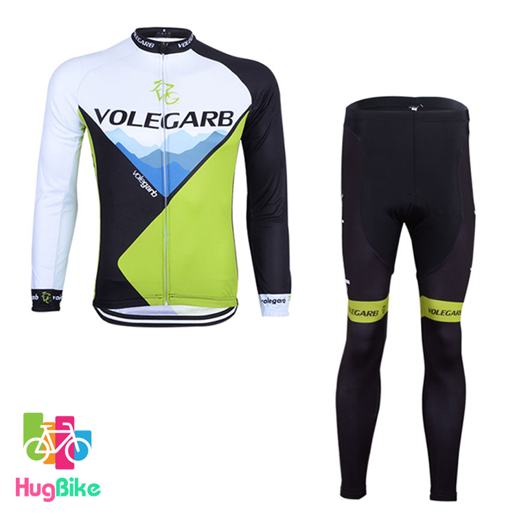ชุดจักรยานแขนยาว Volegarb 16 (09) สีดำเขียวขาว