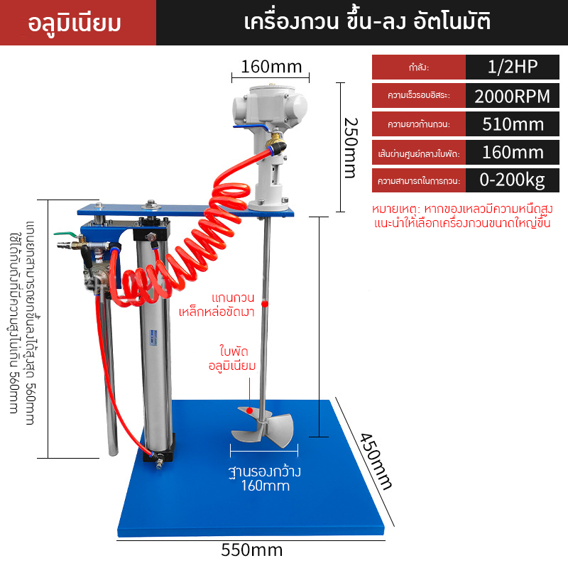 เครื่องกวนผสมแบบใช้ลมอุตสาหกรรม TTY