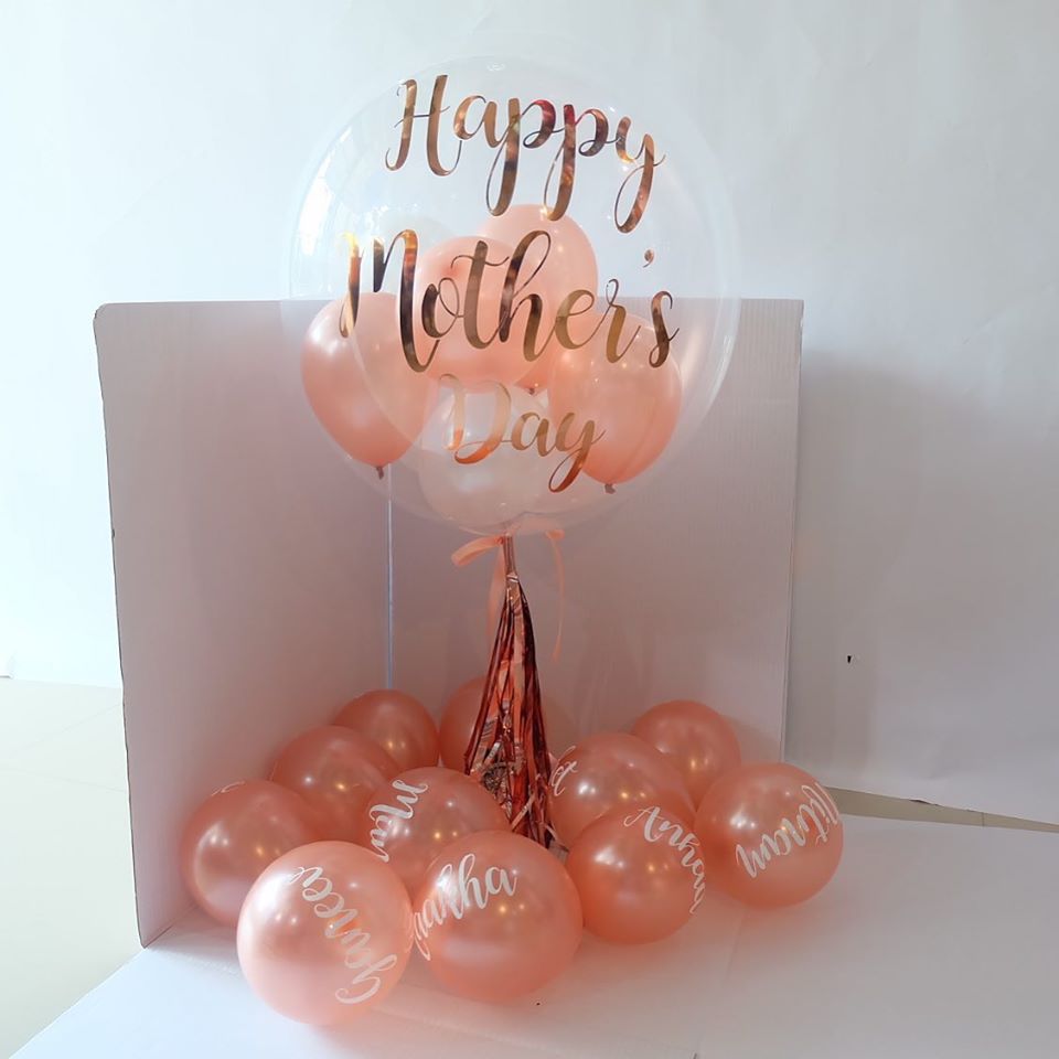 SET กล่องลูกโป่งสุขสันต์วันแม่ Happy Mother's Day Rose Gold Balloon Box Set