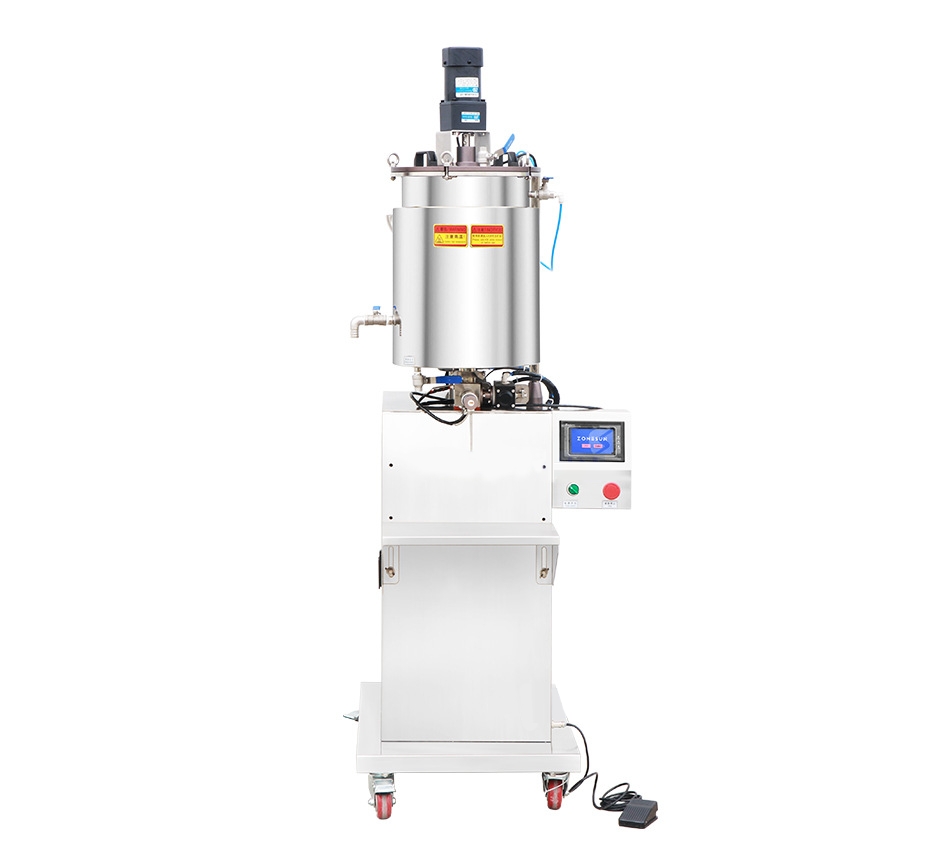 23706 เครื่องบรรจุแบบกึ่งอัตโนมัติพร้อมระบบทำความร้อนและกวนผสม