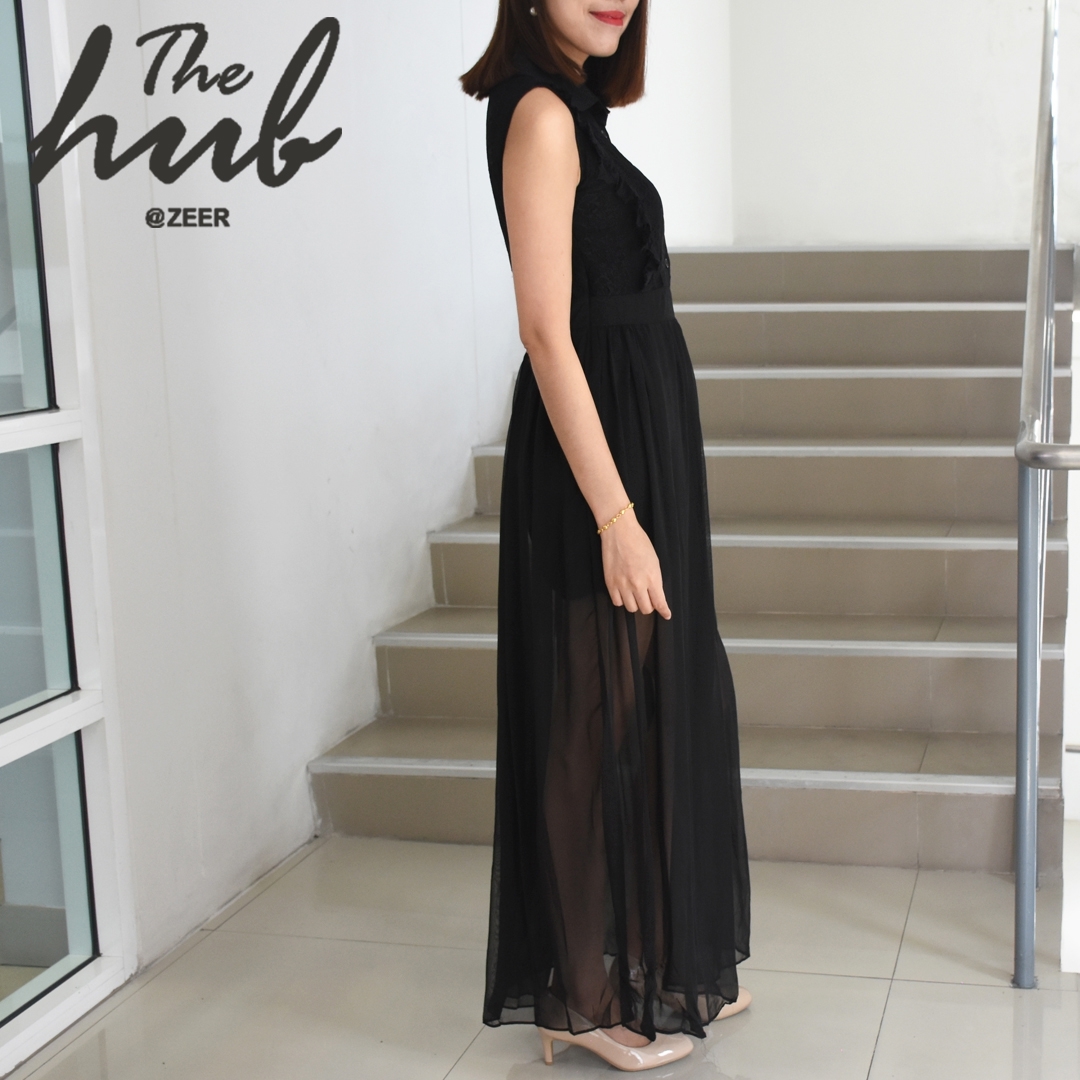 เดรสแขนกุดสีดำ