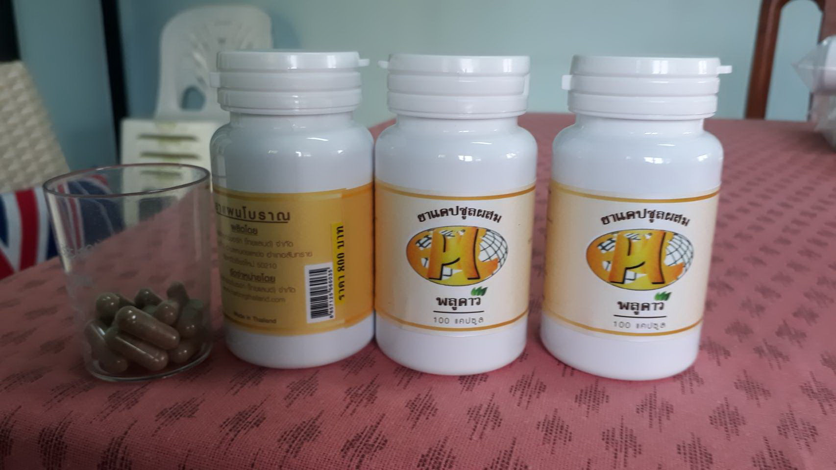 สมุนไพรคาวตองสกัด ผง 100% ไม่ผสมอย่างอื่น 1 กระปุก 100 capsule