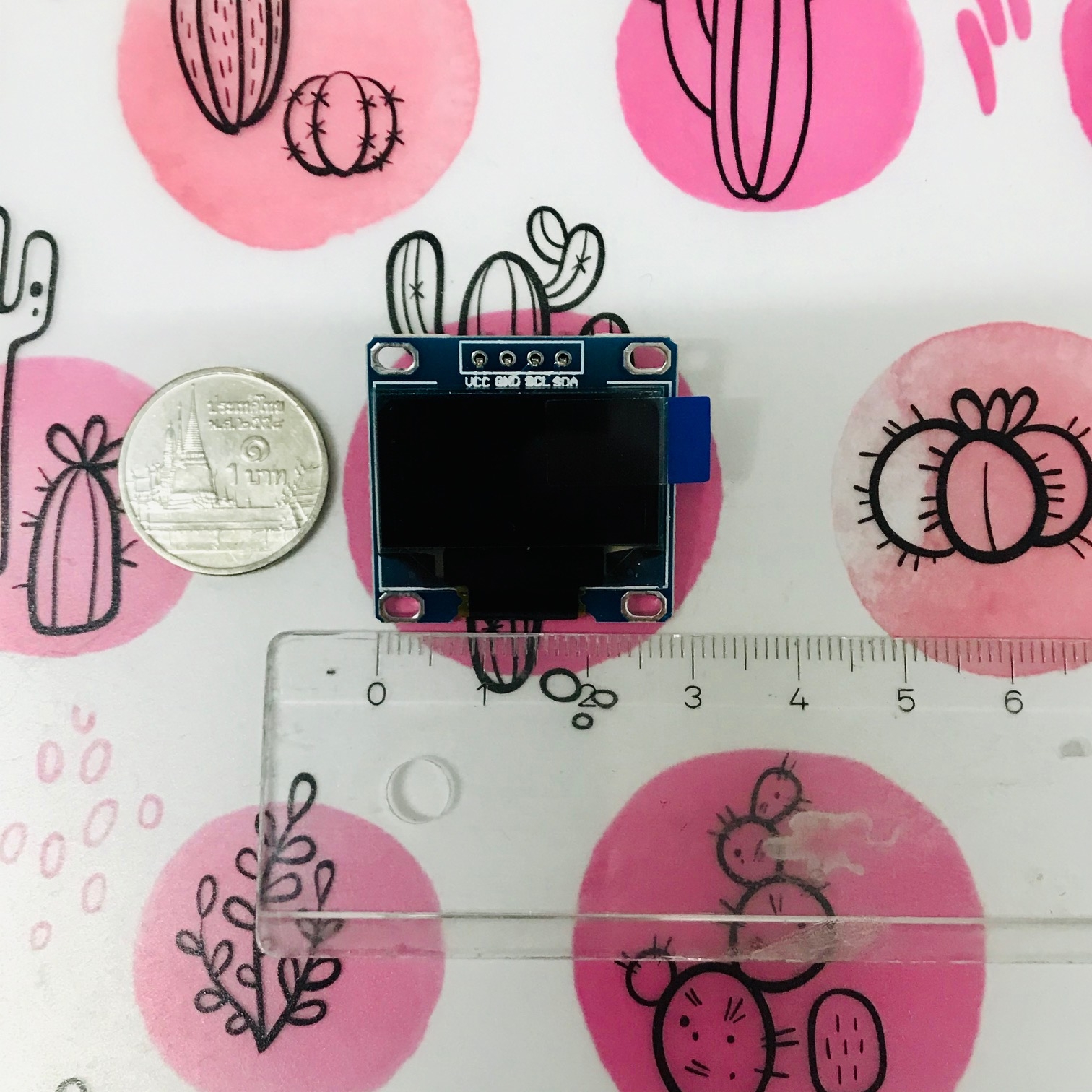 โมดูลจอแสดงผล OLED ขนาด 0.96 นิ้ว 128X64 (สีน้ำเงิน) 4 Pin - เชื่อมต่อแบบ I2C