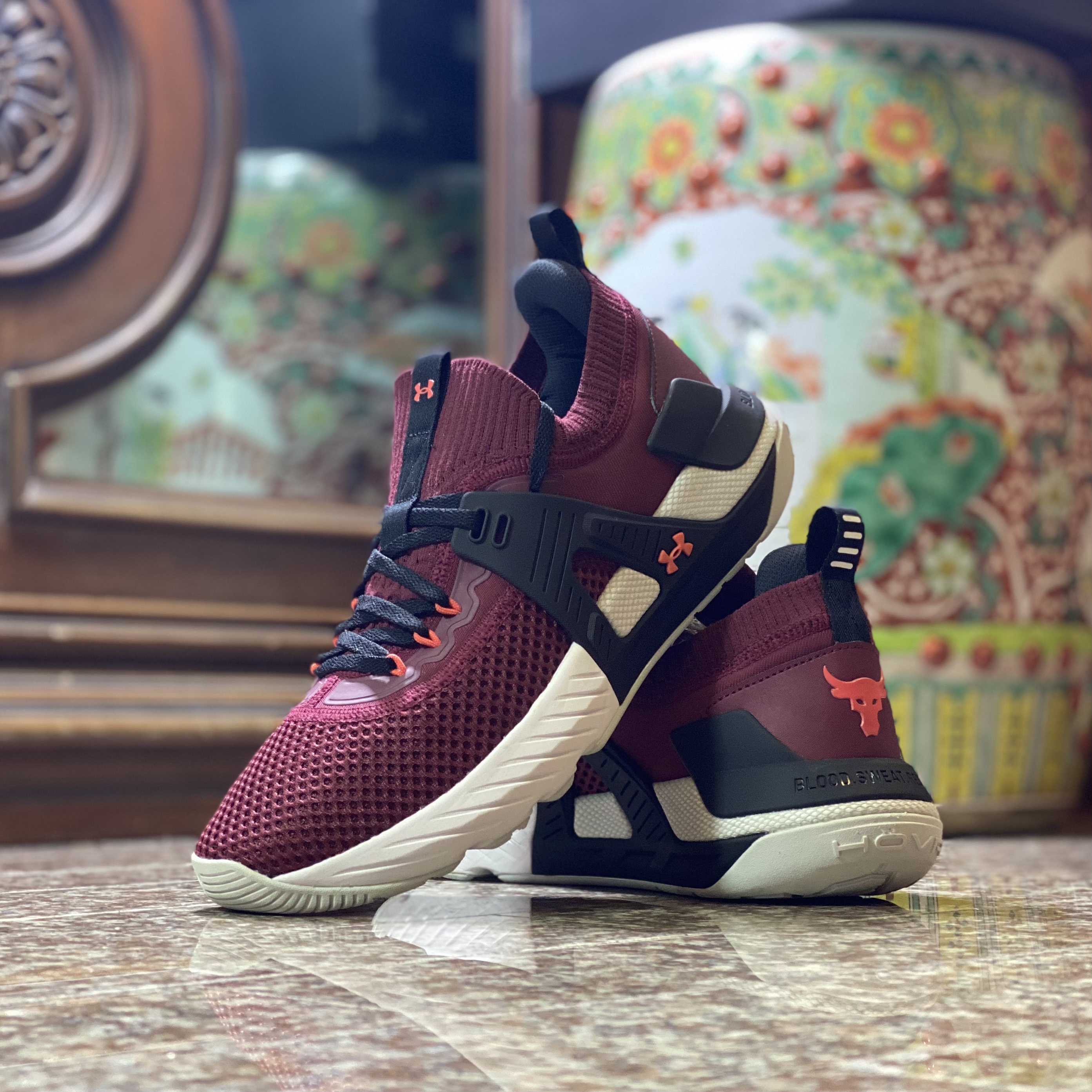 รองเท้าเทรนนิ่ง Under Armour Project Rock 4 ‘Burgundy’ (M8US)