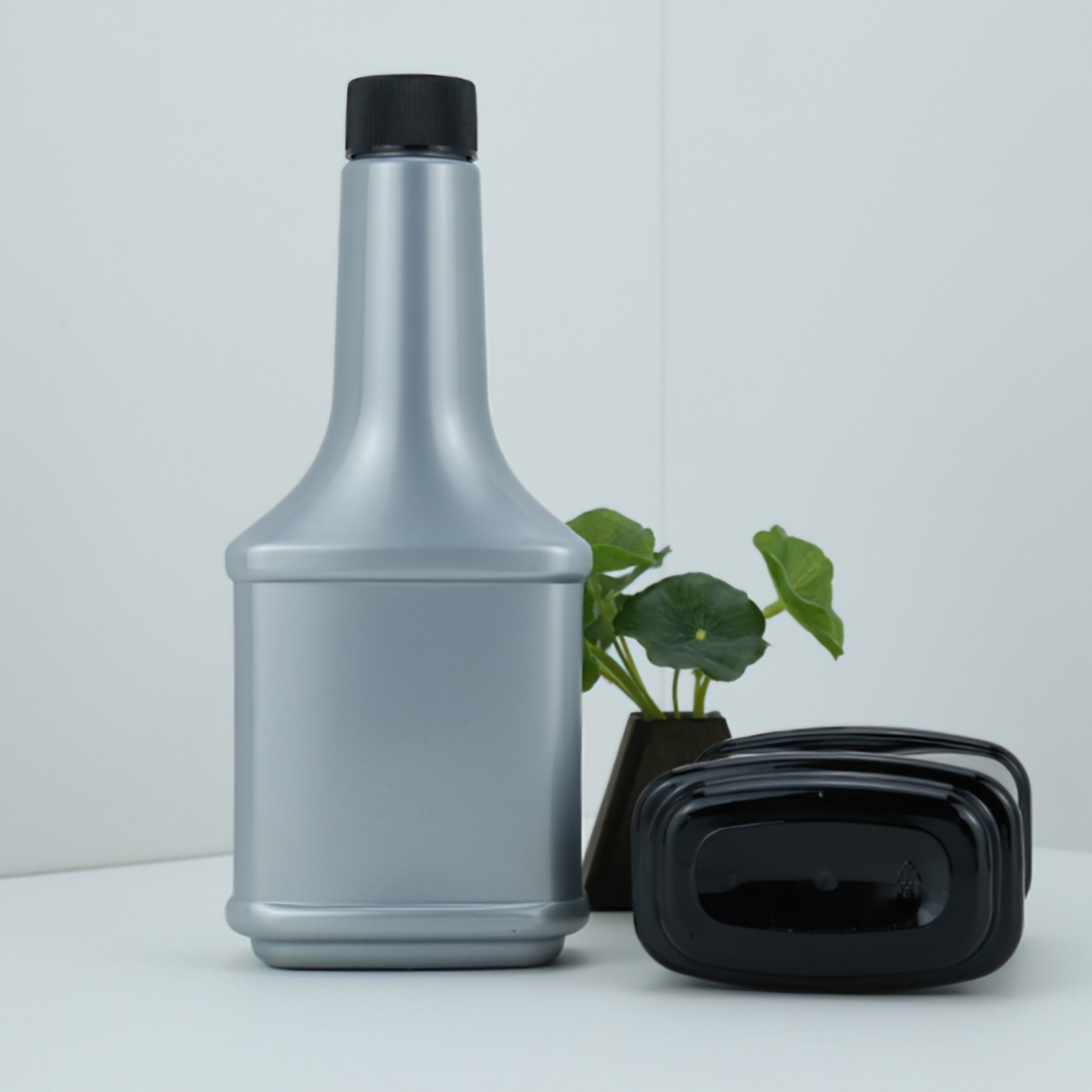 GLP-03 ขวดทรงน้ำมันเกียร์ PET+cap black 380ml (ใช้ใส่กับน้ำดื่มหรือครีมเท่านั้น)