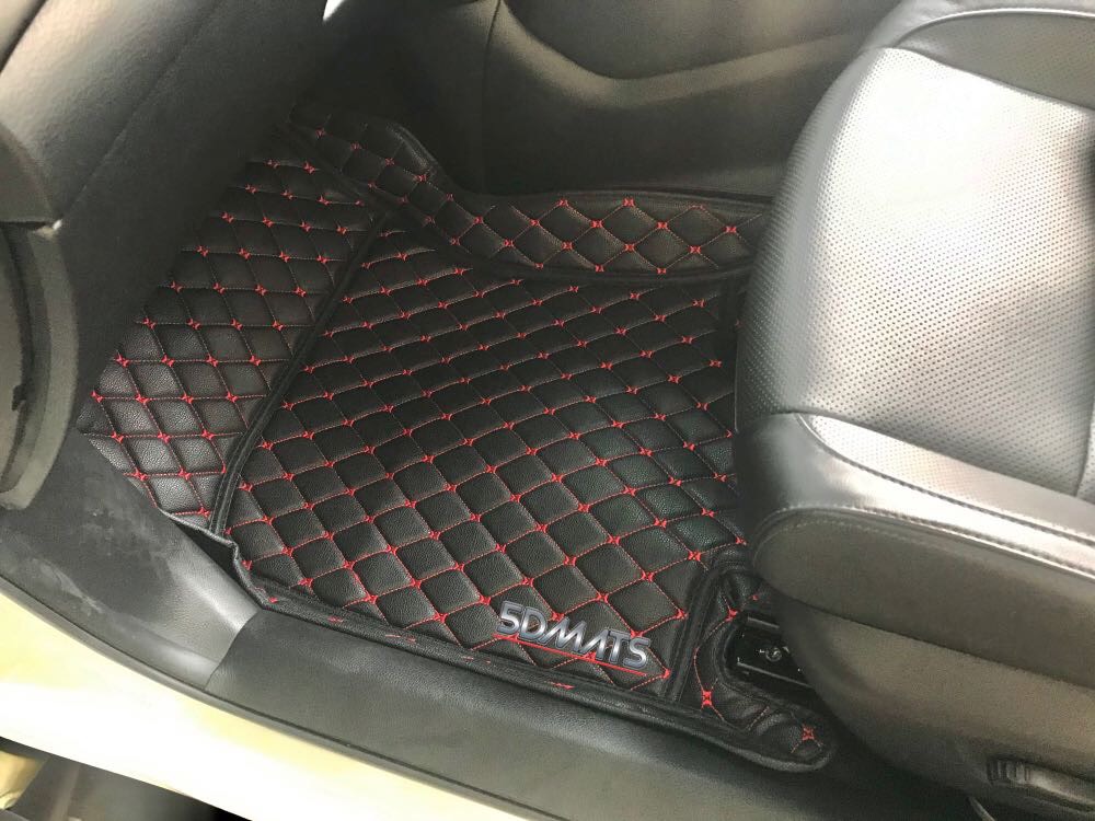 พรมปูพื้นรถยนต์ NISSAN X-TRAIL SUV7 ที่นั่ง พรม6D หนานุ่ม สีดำด้ายแดง เต็มคัน