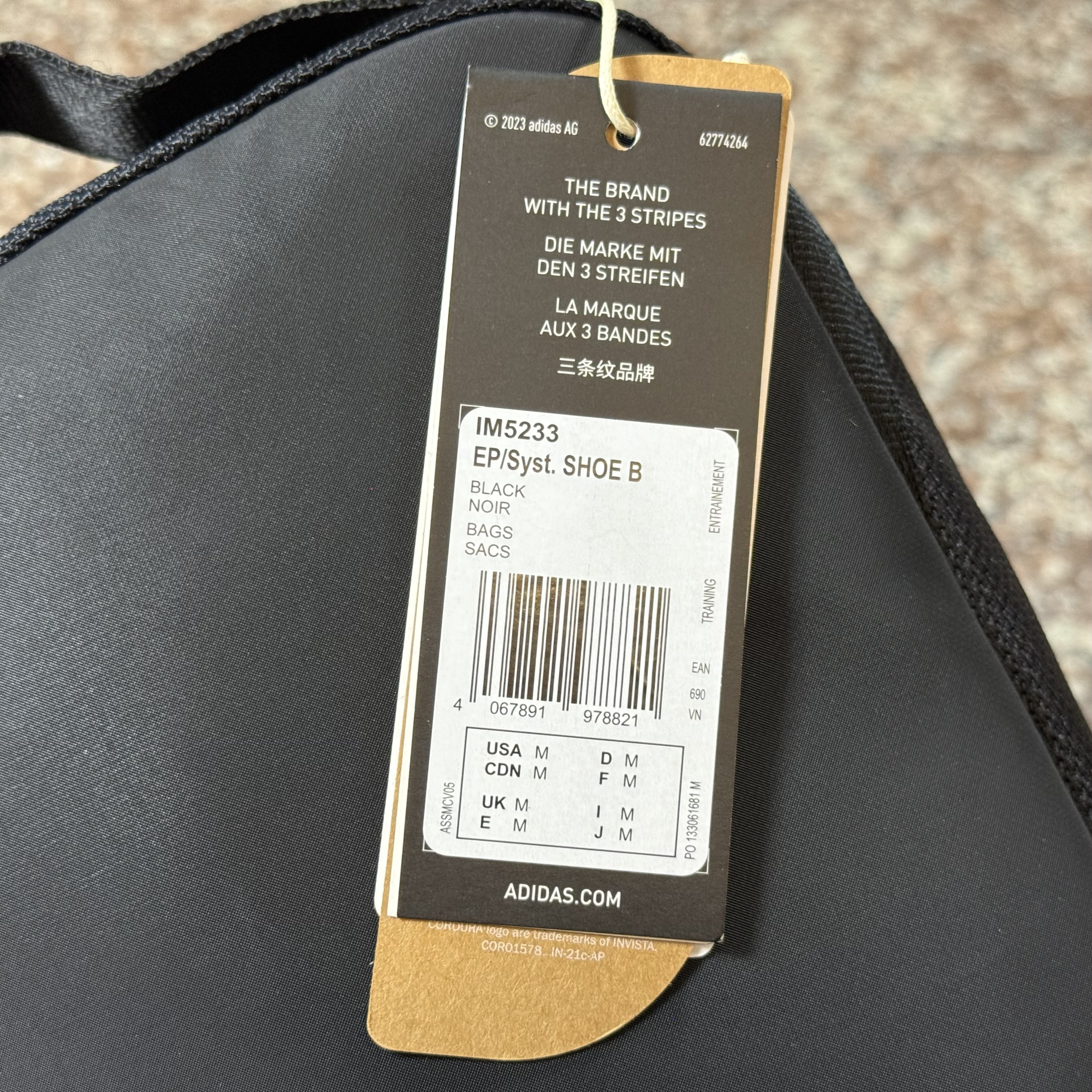 กระเป๋า Adidas 3-Stripes EP/SYST. Shoe Bag ‘BLACK’ (7.25L)